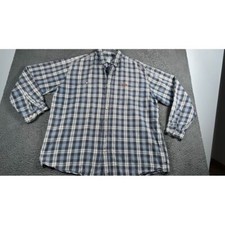 Carhartt Men's Plaid Button Down Shirt Casual Workwear Cotton Flannel Navy 2XLT