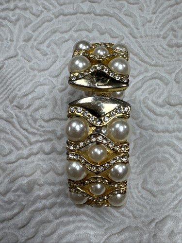 Bracciale French Couture Glam Vogue Audace Perle Finte Tono Oro - Foto 14 di 15