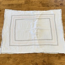 Restoration Hardware Baby and Child Pillow Cover White Gray Embroidered Cotton