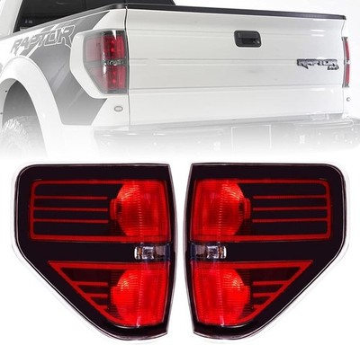 Left & Right Tail Light Fit 2009-2014 Ford F-150 F150 Rear Brake Lamp Red Smoked