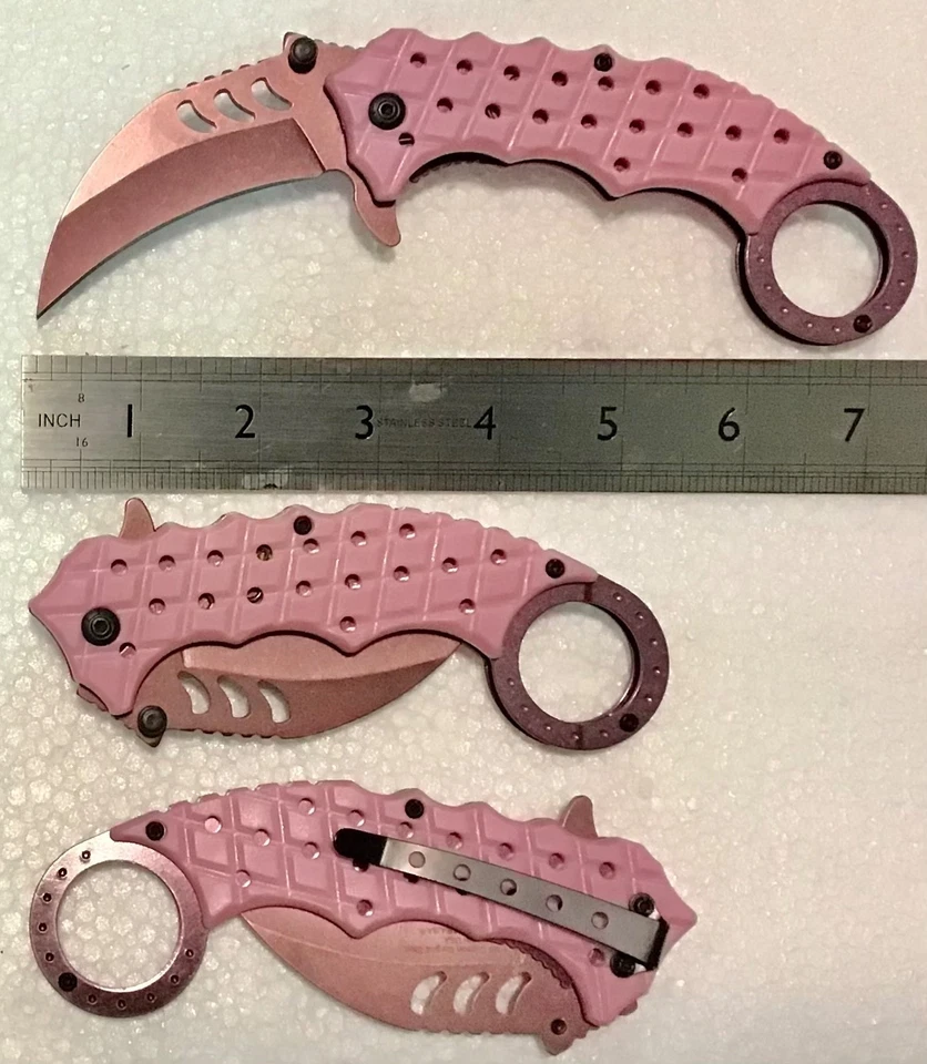 Lote de 5 novas facas de bolso Karambit abertura assistida aço inoxidável #1 - Imagem 2 de 3