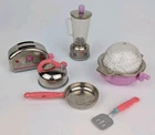 Vintage Tyco Kitchen Littles (Barbie) Lot-Popcorn, Blender, Toaster, Kettle, Pan