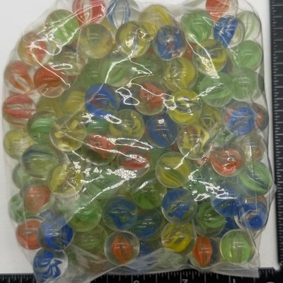 Clear Swirl Glass Marbles Assorted Colors Game Toy Crafting  collectible