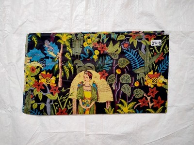 Black Frida Print Indian Cotton Fabric Dressmaking Sewing Running Fabric 20 YD