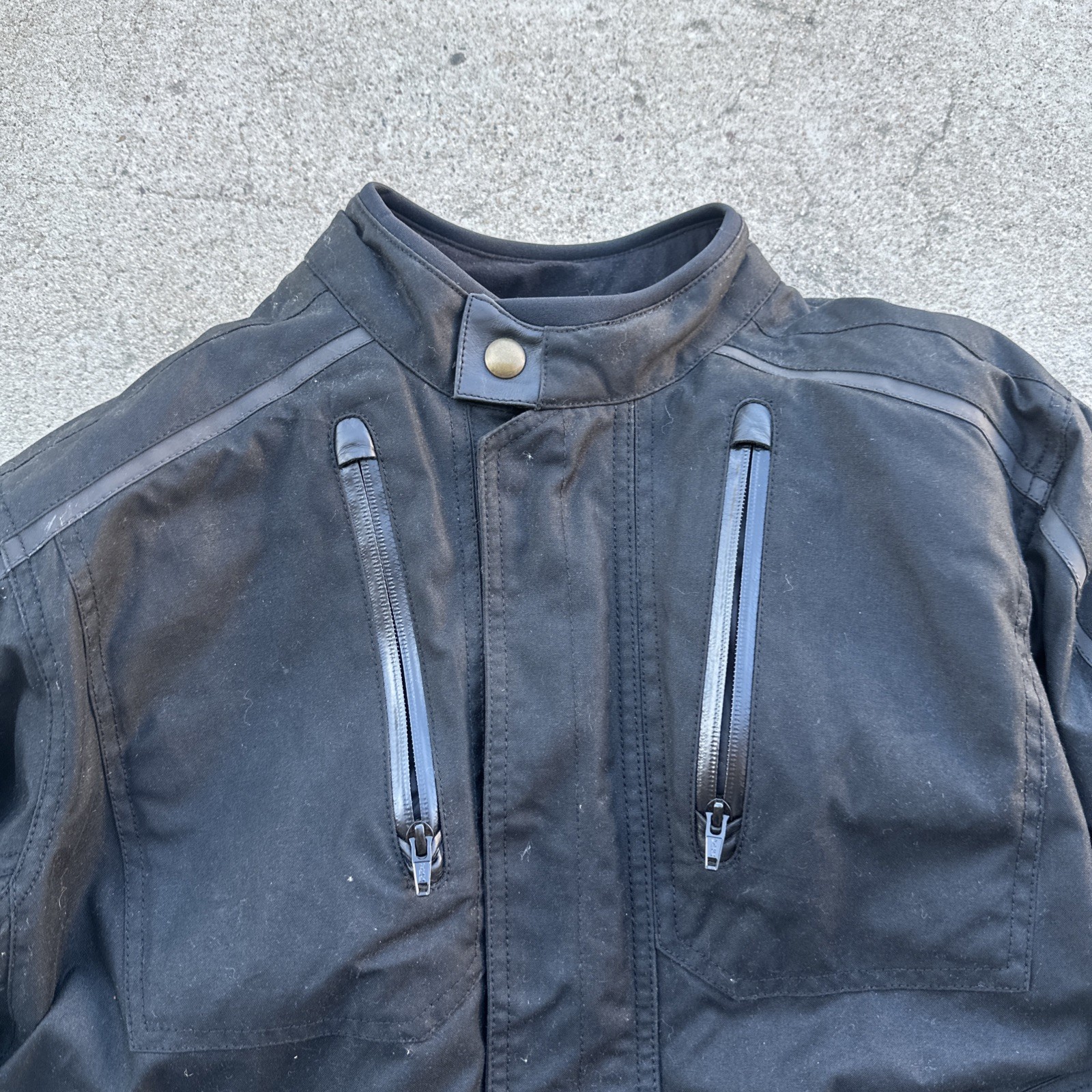 Roland Sands Designs RSD Mens Houston Motorcycle Jacket Sz L Black Cotton - second product detail image