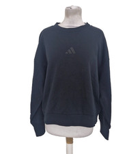 Adidas Women's Sweatshirt Black Long Sleeve Crew Neck Embroidered Logo New