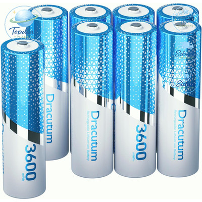 Wiederaufladbare AA Lithium Akkus 1,5V 3600mWh 8 Stück langlebig Doppel A
