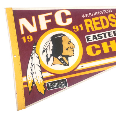Washington Reskins 1991 NFC Eastern Division Champs Pennant Full Size 12x30