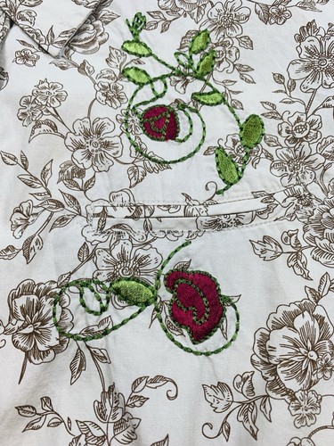 Country Royalty Women’s Lg Embroidered Red Rose Pearl Snap Western Shirt NWT - Afbeelding 8 van 12
