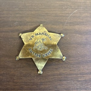 VINTAGE BRASS US Marshall Sutter Creek Badge