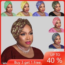 African Printed Women Turban Cap Bandana Bonnet Hijab Muslim Head Wrap Chemo Cap
