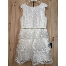 NWT Lulus Look So Sweet White Embroidered Lace Mini Dress Cocktail Party Size L