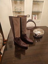 Stivali Gucci pelle e canvas GG supreme n. 38,5