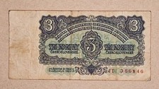 Czechoslovakia 3 Koruny 1961 Socialist Era Pick 88 VG/F