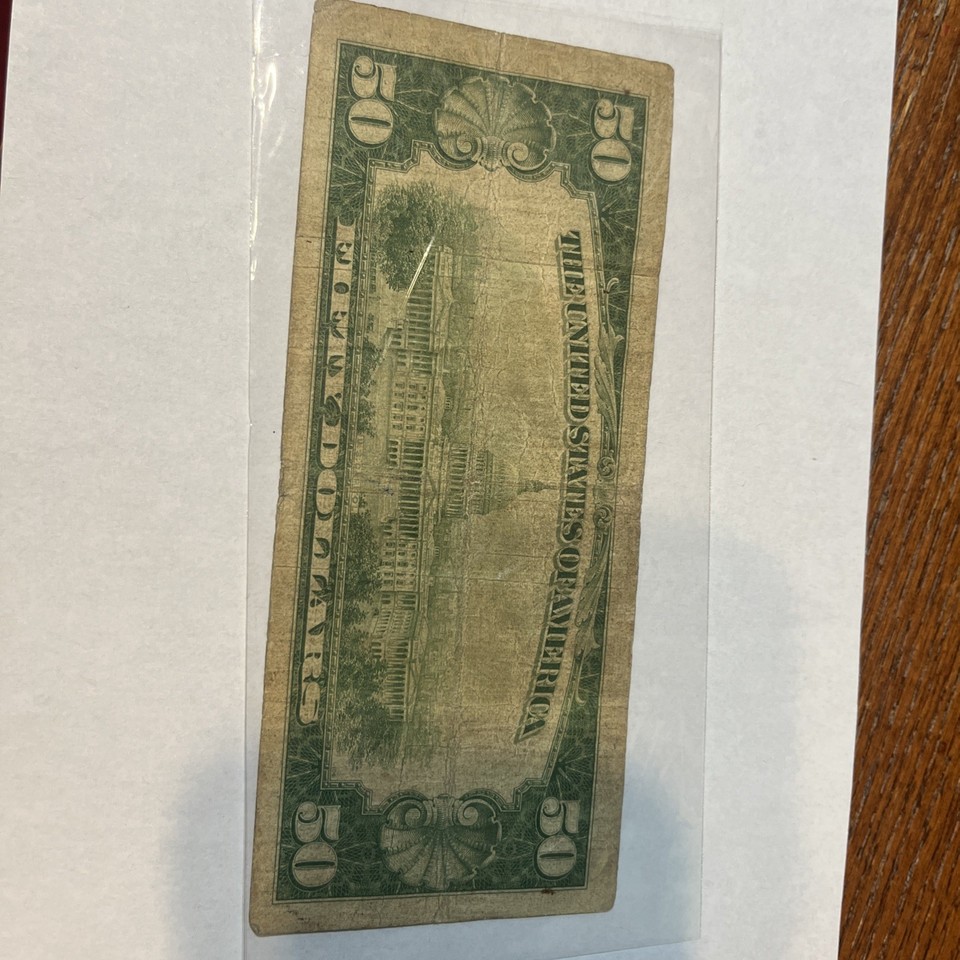 1928 $50 Fifty Dollar Banknote Federal Reserve Green Seal Note | eBay