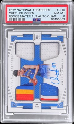 2022-23 National Treasures Chet Holmgren #RMQ-CHG PSA 8 RC 61/99 Basketball AUTO