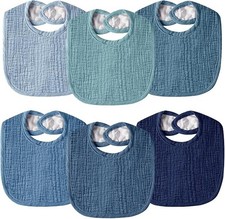Muslin Cotton Baby Bibs Adjustable Drool and Teething Bibs for Newborn Boys Girl