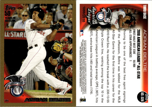 Adrian Beltre [Gold] #US-328 2010 Topps Update card