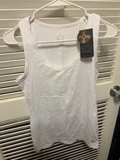 Tommy Copper Compression Shirt Women Size Large White Zinc Copper Infused 