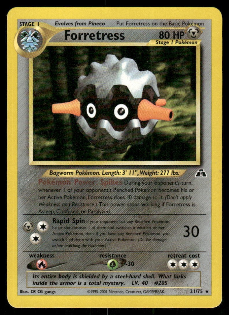 Pokemon Tcg Forretress #21 Pokemon Neo Discovery LP