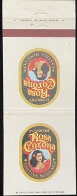 EL Torito s Rosa Corona Louisville Indianapolis Vtg 30-Striker MatchCover B-5273