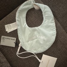 Palm Angels Baby Bib Light Green White Soft Comfortable Infant Feeding Accessory