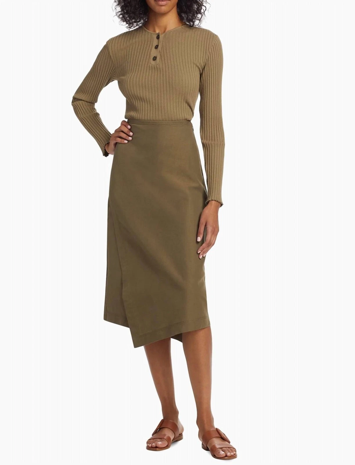 Vince Utility Panelled Wrap Asymmetric Skirt Size 0