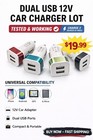 4x Dual USB 12V Car Chargers Lot Fast Charging Adapter iPhone Android Tested