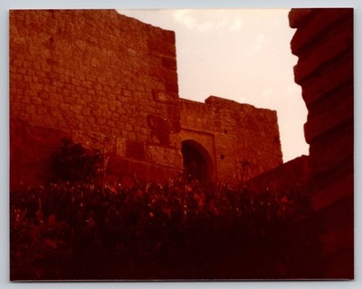 Vintage Color Photo Ancient Stone Wall Arched Doorway Ruins Spain Travel