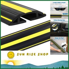 Heavy Duty 10 ft Cable Cover with Yellow Safety Stripes - Prevent Trip Hazards