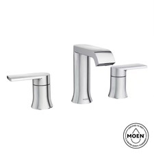 Moen Widespread Deck Mount 2-Handle Lever 3-Hole 8 in Chrome, Drain