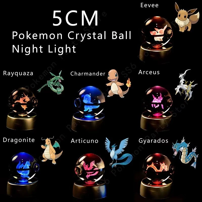 3D Anime Crystal Ball LED Night Light Lamp | Desk Decor Gift for Fans & Game - Image 2 of 4