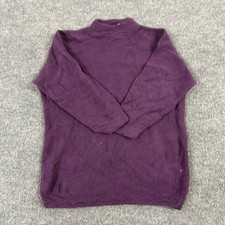 Arielle Sweater Womens Size XL Purple Mock Neck Textured Knit USA Made Pullover