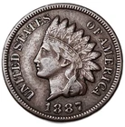 1887 INDIAN CENT VERY FINE FREE USA SHIPPING