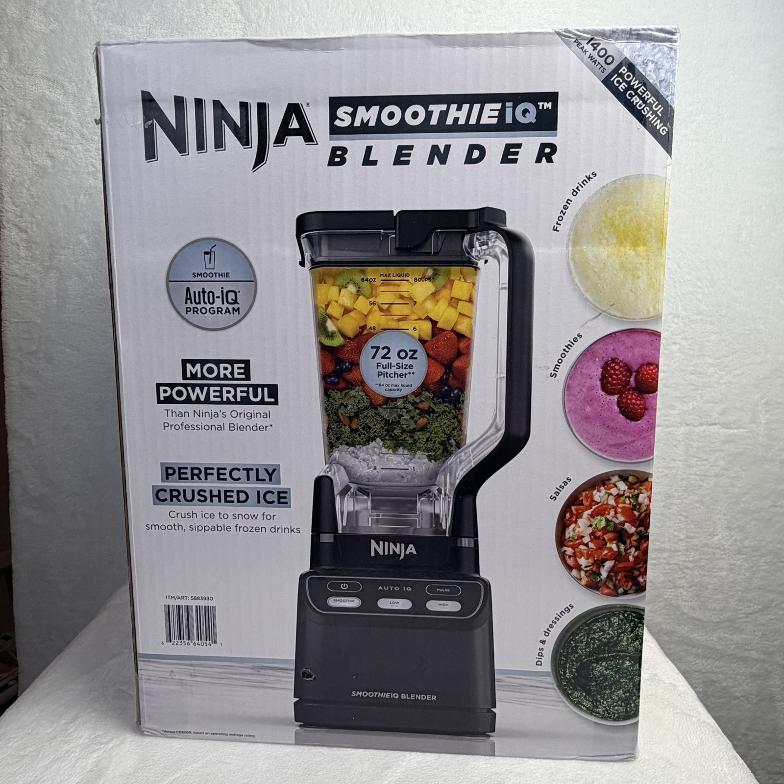 Ninja Professional Blender with Smoothie Auto-iQ, 1400 Peak Watts 72-oz CO750B
