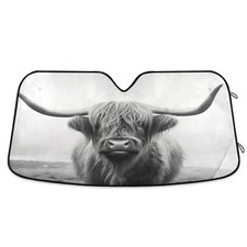 Funny Scottish Highland Cow Windshield Sun Shade Fits Windshields of Various ...