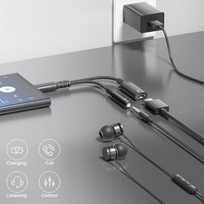 USB-C to 3.5mm Audio Headphone Adapter - HiFi and Charger 2-in-1 for iPhone