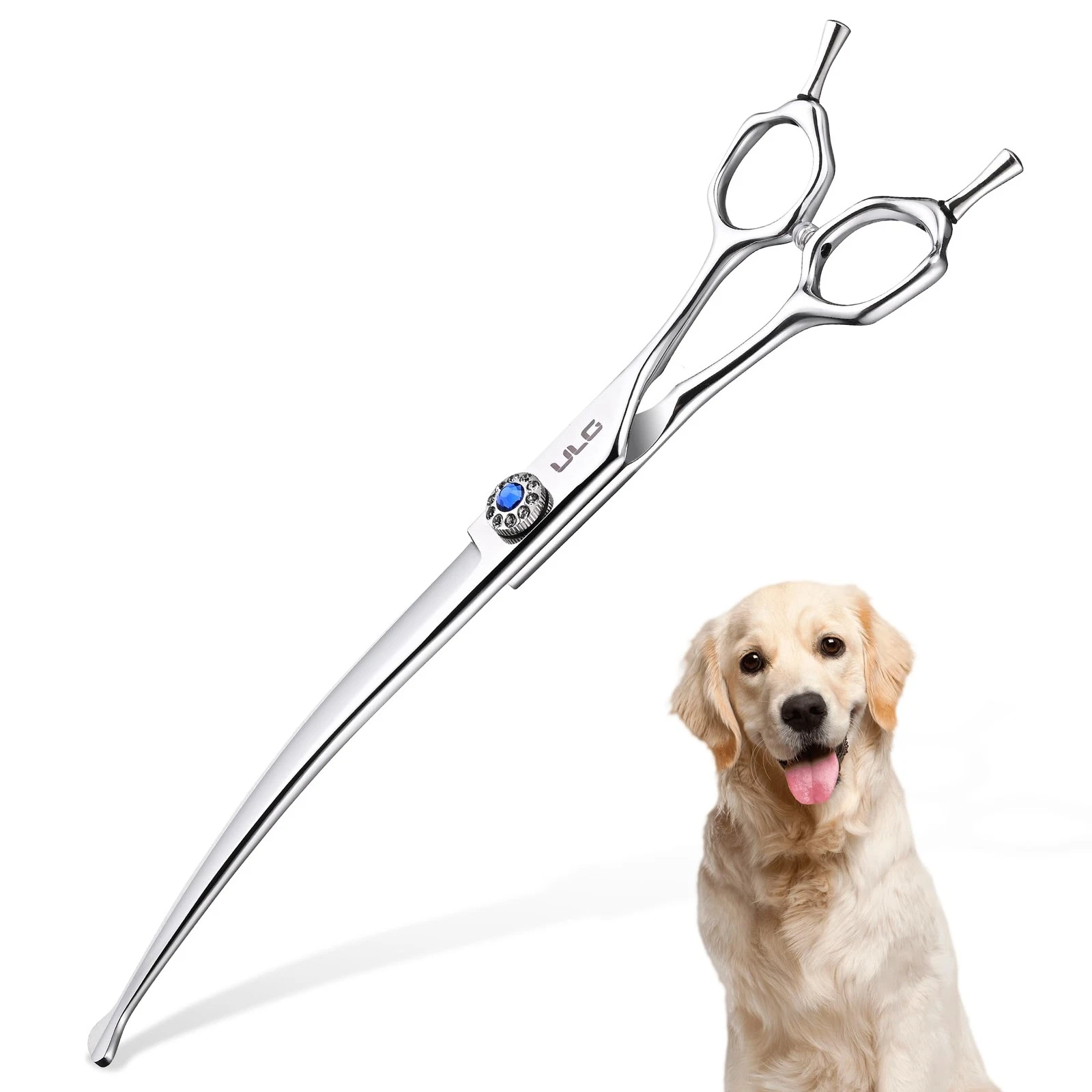 Curved Dog Shears for Grooming, 7 Inch Professional Curved Dog Grooming Sciss...