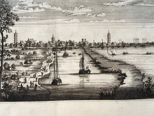 CHINA KAJUTSIU (GAOYOU) 1665 JOHAN NIEUHOF LARGE ANTIQUE ENGRAVED VIEW - Picture 3 of 6