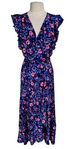 Hyacinth House by Tuckernuck Blue & White Floral Cisco Maxi Dress sz XXS  2XS | eBay