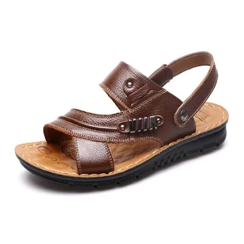 Neu Strand Sommer Herren Sandalen Leder Wandern Outdoor bequem Trekking - Bild 4 von 18