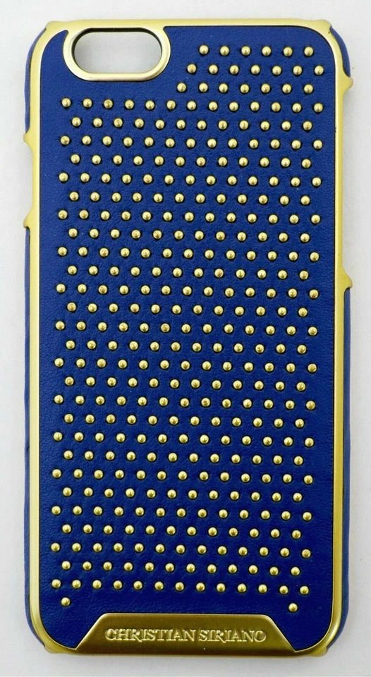 NUEVO Estuche Rígido Christian Siriano iPhone 6/6s AZUL/DORADO Acentos con Tachuelas Apple Foto 2 de 4