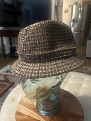 Vintage NWT Kangol Wool Clipper Checked Hat Made In England Size M