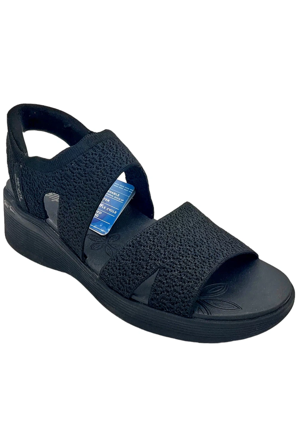 Skechers Women's Slip ins Pier Lite Knit Wedges Adoration Black