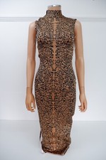 House Of CB Womens BRAND NEW Bodycon Midi Dress Size S Leopard Print Tan £119