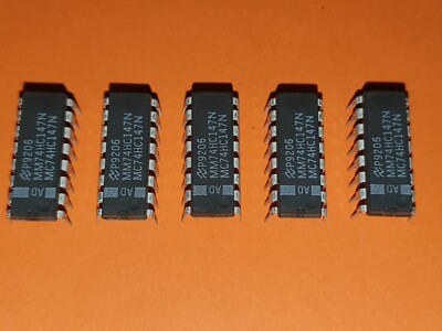 5x 74HC147N 10 to 4 (BCD) Priority Encoder DIP-16 National Semiconductor 74HC147