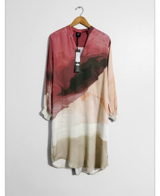 NU Denmark New! Abstract Artisan Boho MIDI Dress