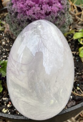 Purple  Lavender Swirl  Glass Easter Egg 7 