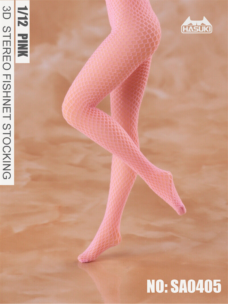 HASUKI 1/12 SA04 Pink Seamless Mesh Stockings Pantynose Socks Fit 6'' PH  Figure