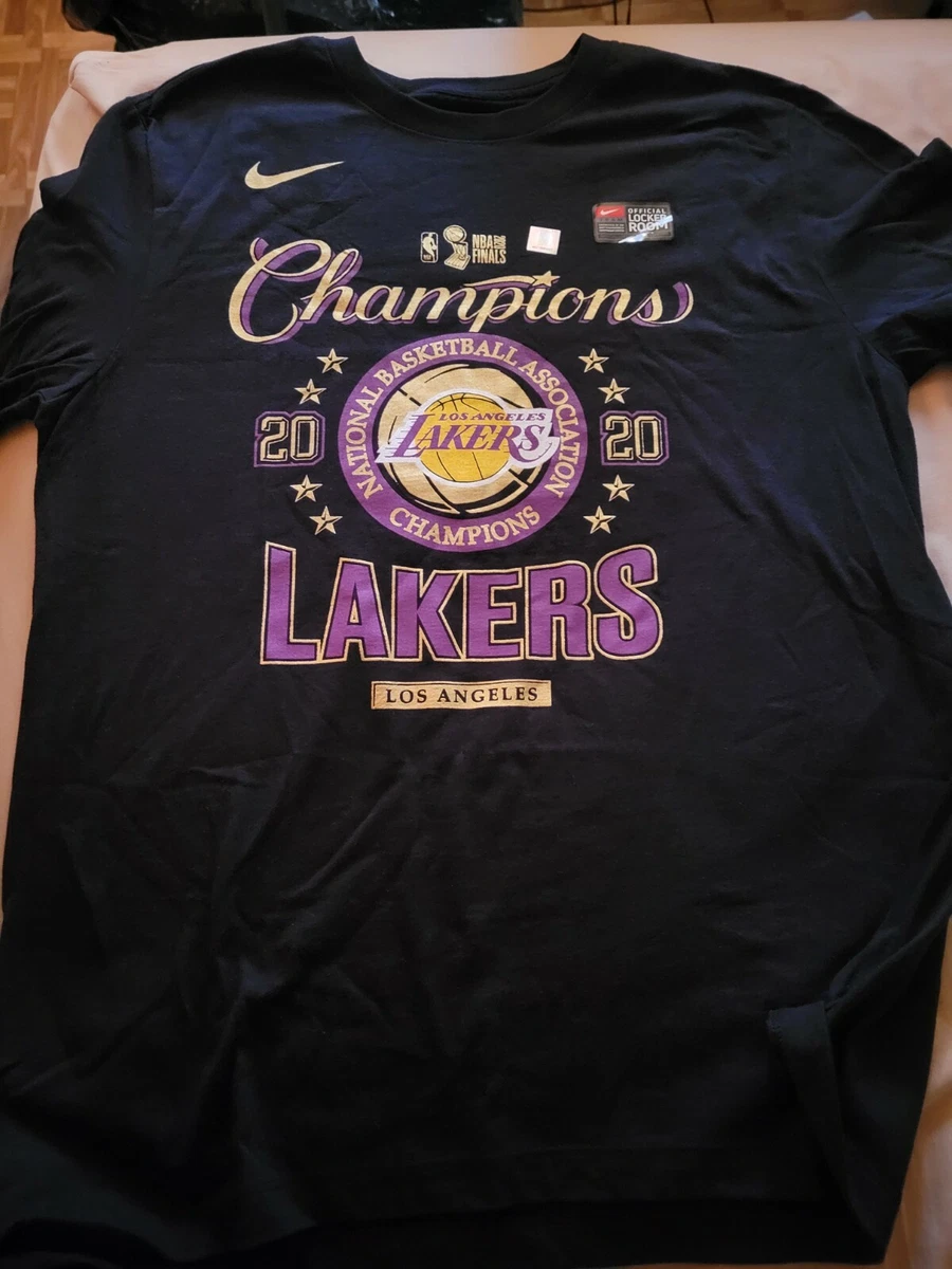 Los Angeles Lakers Nike 2020 NBA Finals Champions Locker Room T-Shirt -  Black